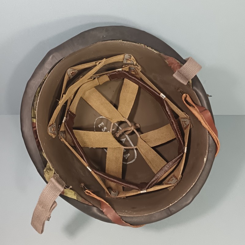 CASQUE FRANCAIS MODELE 1951 ET CAPUCHE 47-56 CASQUE LOURD MAMOU 1956 ET LINER ESPERAZA 1956